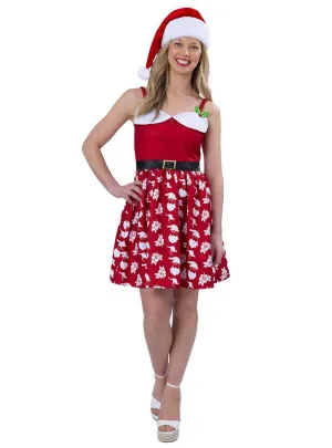 Australian Christmas Print Womens Red Printed Costume Dress