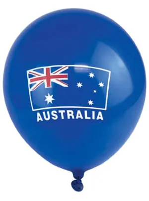 Australian Flag 10 Pack Blue 30cm Latex Balloons