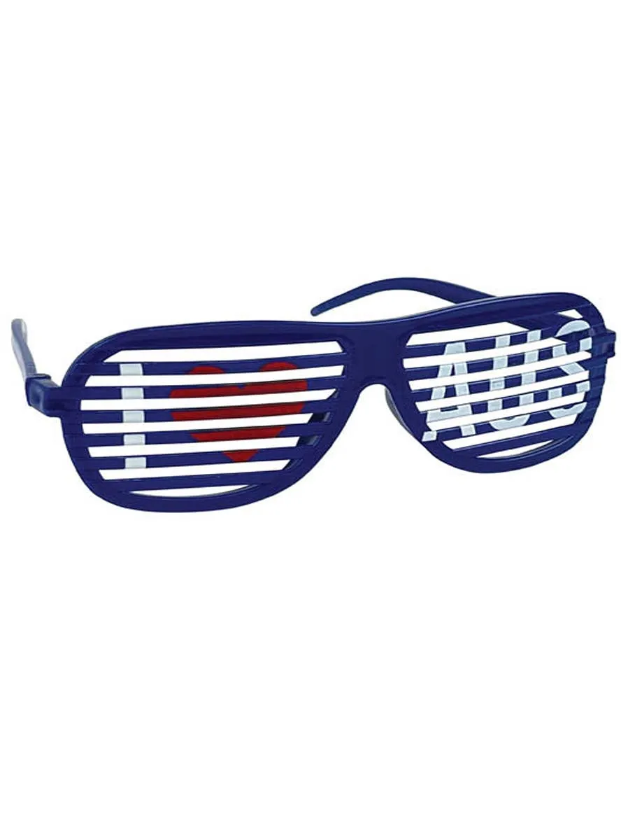Australian Flag Blue Shutter Shades Costume Glasses