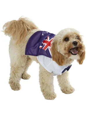 Australian Flag Dogs Costume Cape With Bow Tie