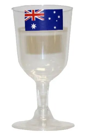 Australian Flag Plastic Wine Cups - 6 Pack