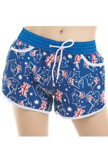 Australian Flag Print Womens Australia Day Boardshorts