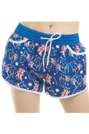 Australian Flag Print Womens Australia Day Boardshorts