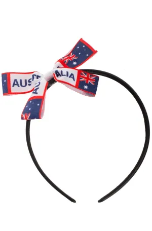 Australian Flag White Bow Headband Costume Accessory