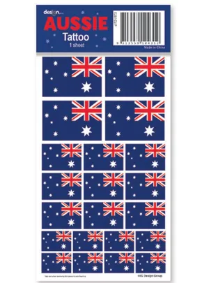 Australian Flags Temporary Tattoo Sheet