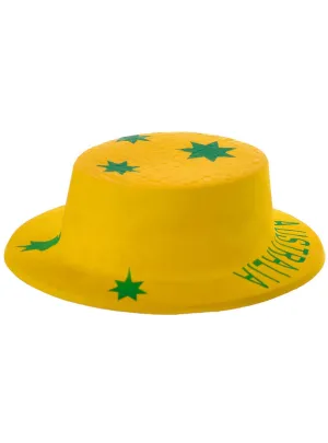 Australian Green and Gold Plastic Costume Hat