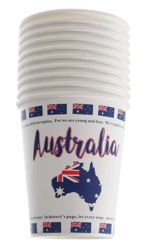 Australian Themed Paper Cups - 10 Pack