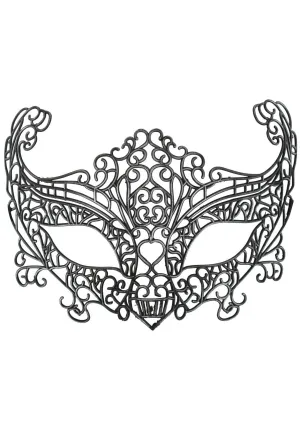 Ava Lace Cut Out Charcoal Plastic Masquerade Mask