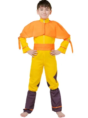 Avatar Airbender Boys Yellow Anime Character Costume