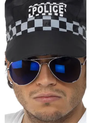 Aviator Blue Mirror Lens Adults Costume Sunglasses
