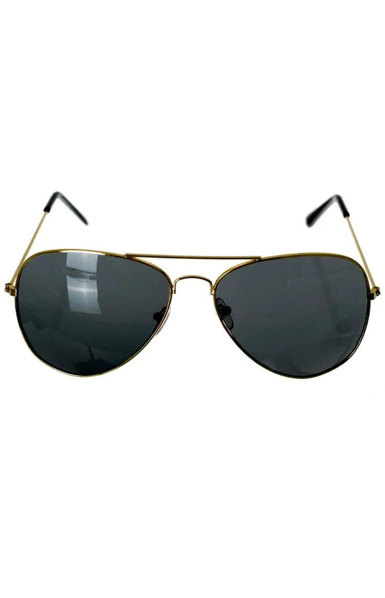 Aviator Gold Frame Costume Accessory Glasses