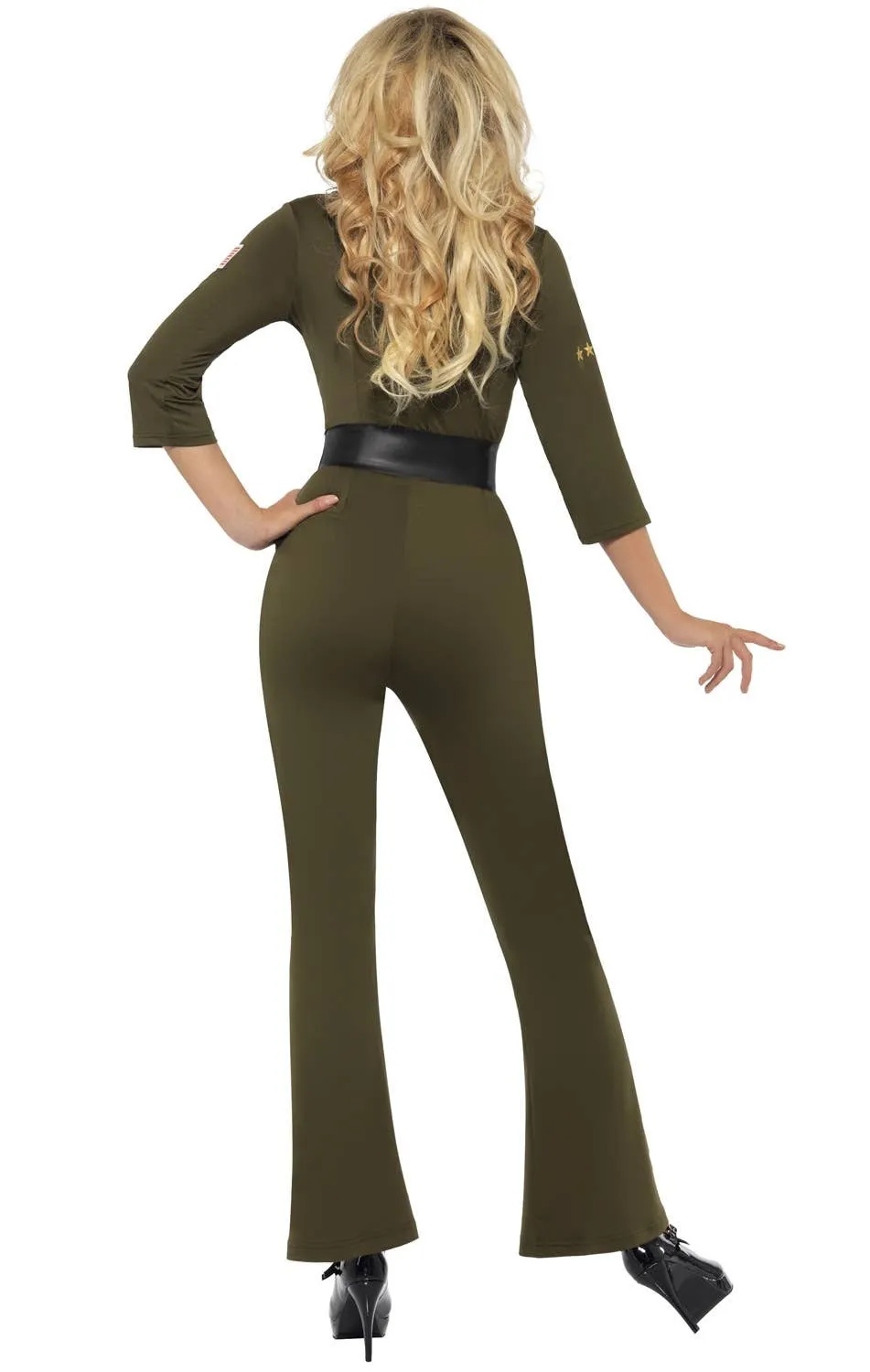 Aviator Hottie Womens Top Gun Jumpsuit Costume