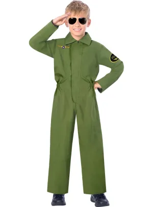 Aviator Pilot Boys Top Gun Flight Suit Costume