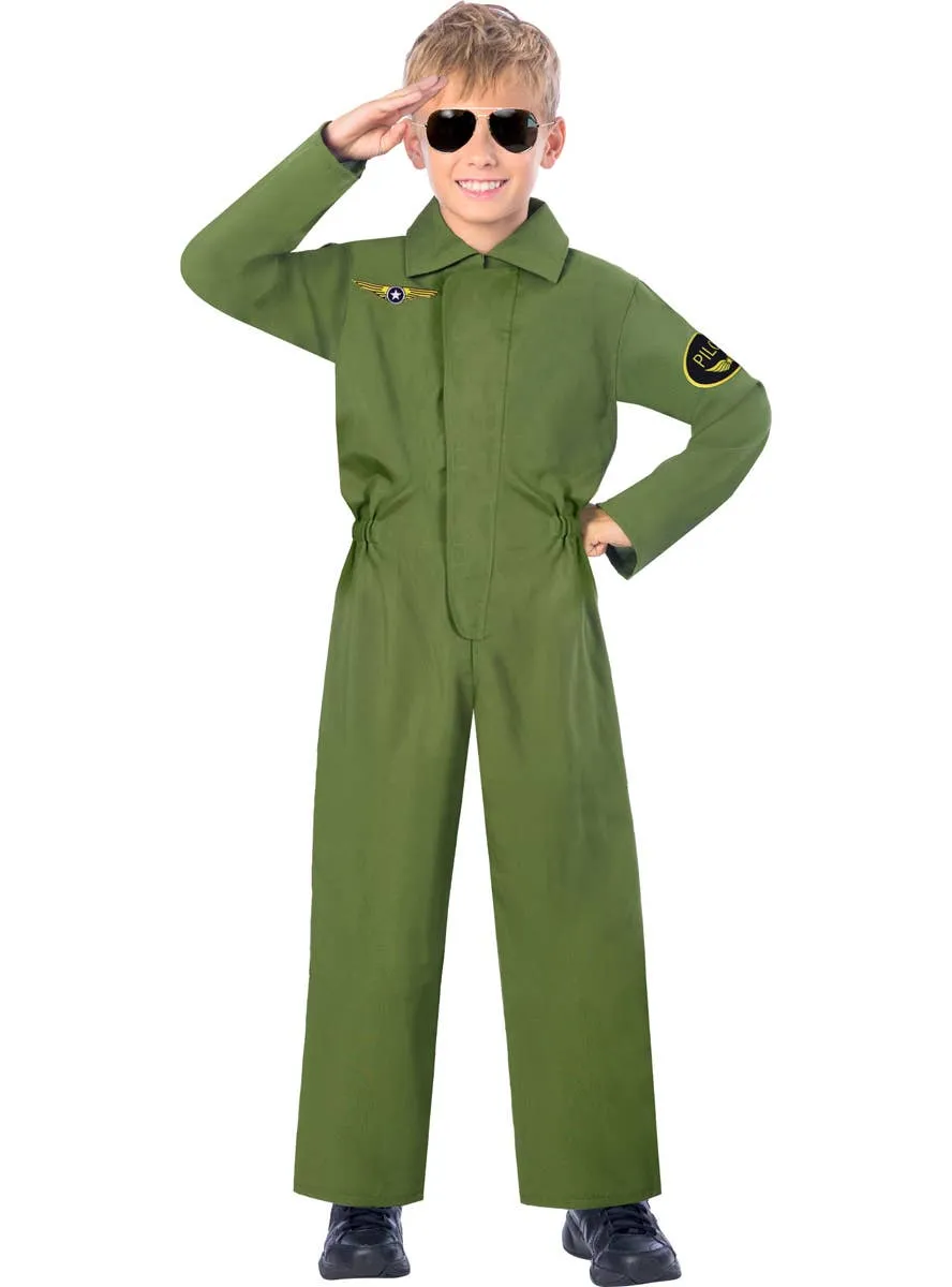 Aviator Pilot Boys Top Gun Flight Suit Costume