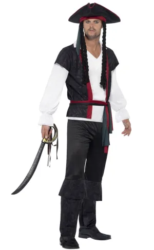 Aye Aye Pirate Captain Mens Fancy Dress Costume