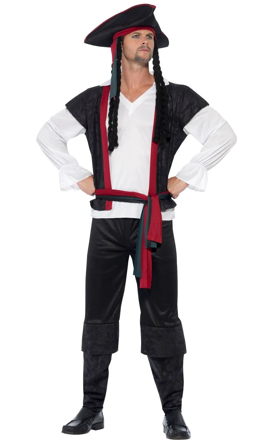Aye Aye Pirate Captain Mens Fancy Dress Costume