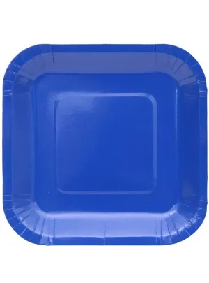 Azure Blue 20 Pack 18cm Square Paper Plates