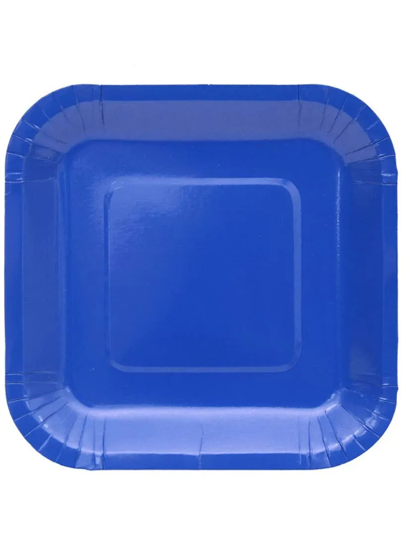 Azure Blue 20 Pack 18cm Square Paper Plates