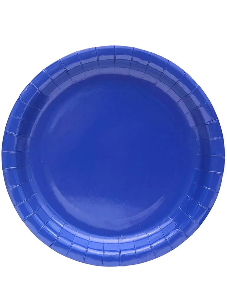 Azure Blue 20 Pack 23cm Round Paper Plates