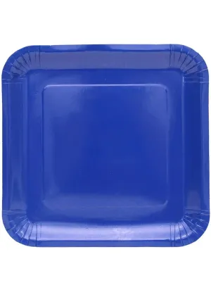 Azure Blue 20 Pack 23cm Square Paper Plates