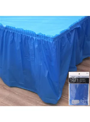 Azure Blue 426cm Plastic Table Skirt