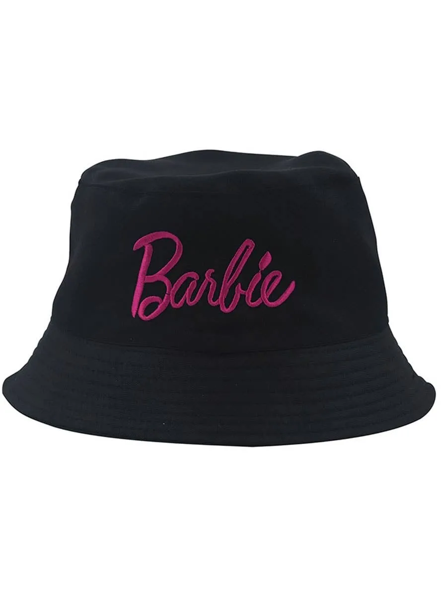 B-Doll Black Bucket Hat With Pink Logo
