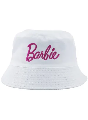 B-Doll White Bucket Hat With Pink Logo