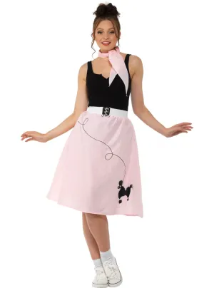 Baby Pink Plus Size Womens 1950s Poodle Skirt