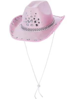 Baby Pink Rhinestoned Cowgirl Hat