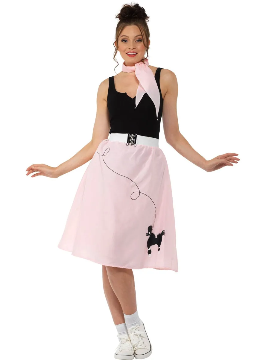 Baby Pink Womens 1950s Poodle Skirt