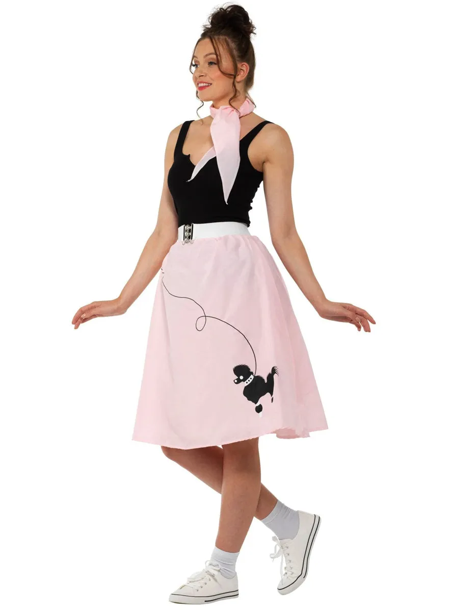 Baby Pink Womens 1950s Poodle Skirt