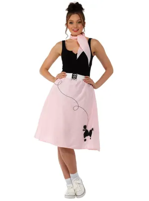 Baby Pink Womens 1950s Poodle Skirt
