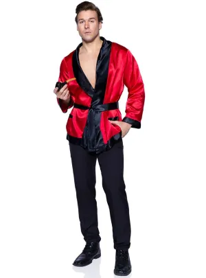 Bachelor Mens Red Smoking Costume Jacket