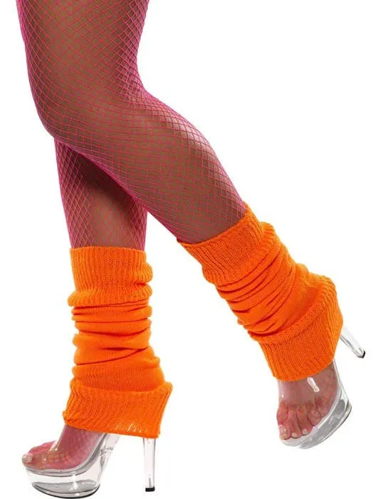 Back to the 80s Neon Orange Leg Warmers