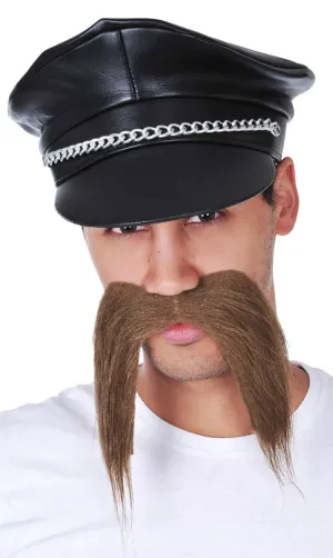 Bad Biker Novelty Brown Moustache