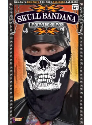 Bad Biker Skull Face Costume Bandanna