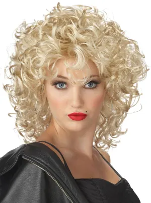 Bad Girl Sandra Dee Womens Curly Blonde Wig