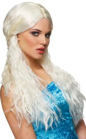 Barbarian Bride Womens Long Platinum Blonde Wig