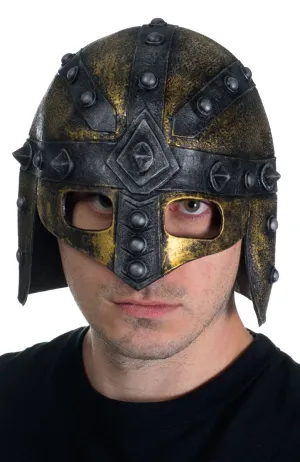 Barbaric Viking Antique Bronze Latex Costume Helmet