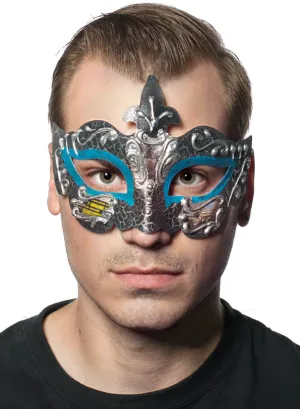 Baroque Mens Teal Masquerade Mask