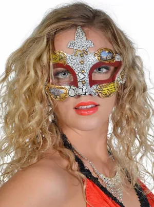 Baroque Womens Red Masquerade Mask