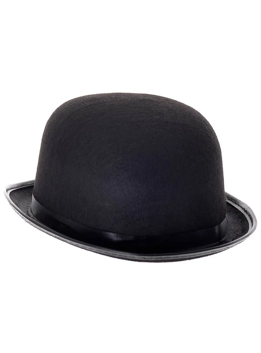 Basic Black Feltex Adults Bowler Costume Hat