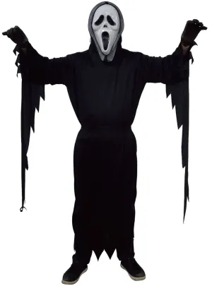 Basic Black Hooded Robe Mens Halloween Costume
