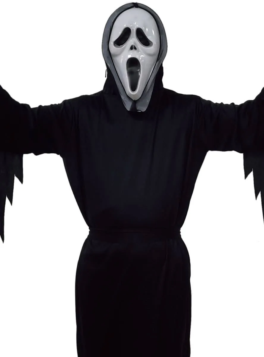 Basic Black Hooded Robe Mens Halloween Costume