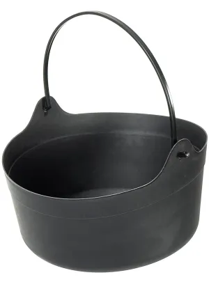 Basic Black Plastic Trick or Treat Cauldron Halloween Decoration