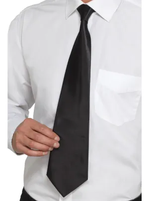 Basic Black Satin Adults Costume Tie