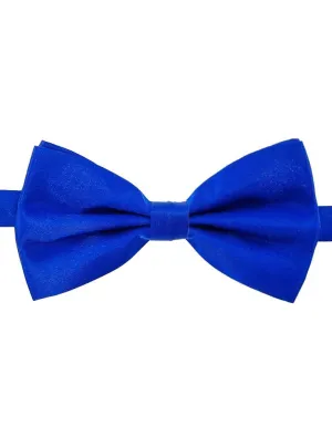 Basic Blue Satin Bow Tie Costume Accessory