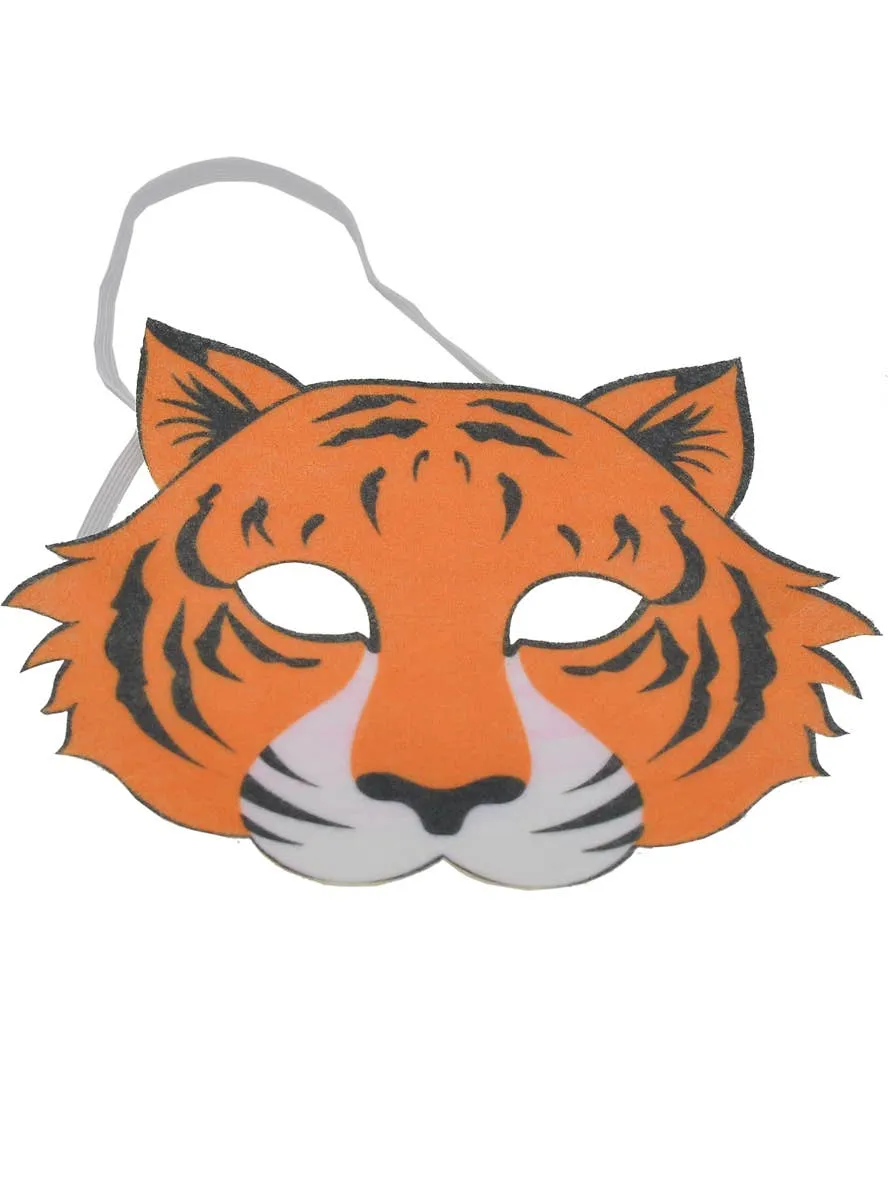 Basic Felt Fabric Tiger Mask Costume Accessory
