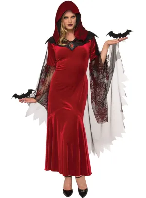 Bat Mistress Womens Red Vampire Halloween Costume