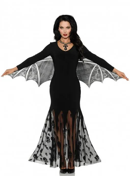 Bat Queen Womens Black Vampire Halloween Costume